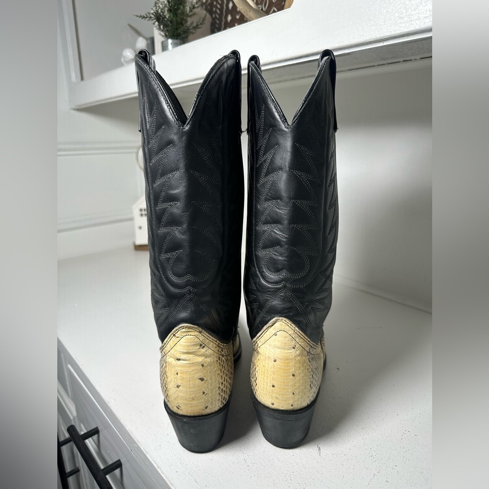Laredo Python Snakeskin Cowboy Boot Men's 8D Women's 9.5 Exotic Western Snip Toe - Picture 4 of 7